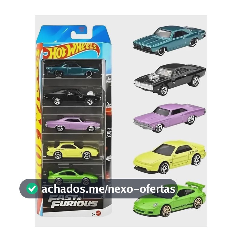 Hot Wheels Conjunto C/ 5 Carrinhos 1:64 - Mattel Original Jbj80 - Fast Furious