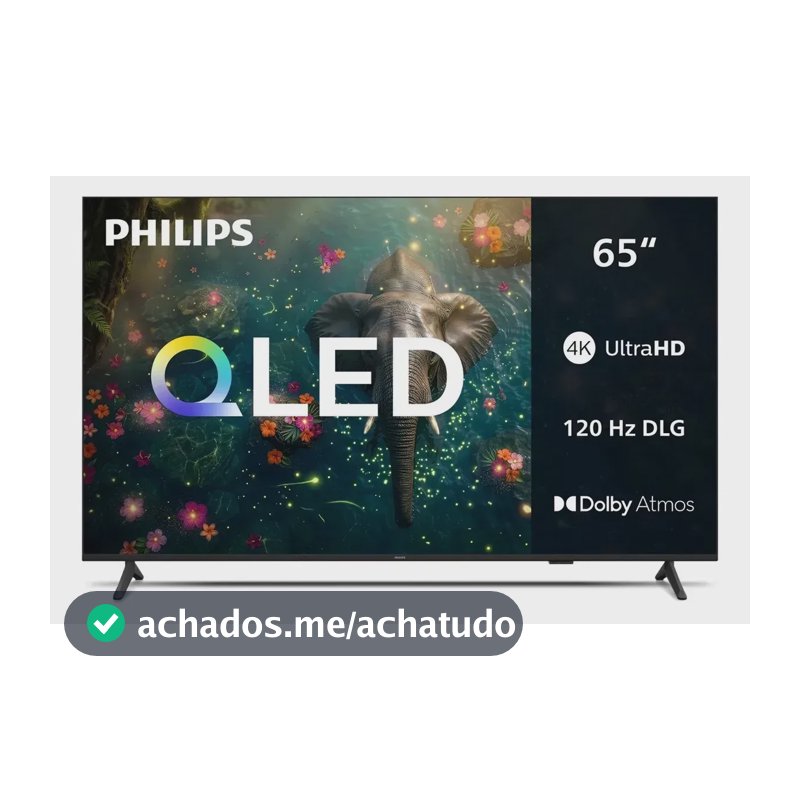 Smart TV Philips 65 polegadas QLED 4K UHD Wi-Fi Bluetooth 120 Hz DLG HDR10+ 65PQG7811/78
