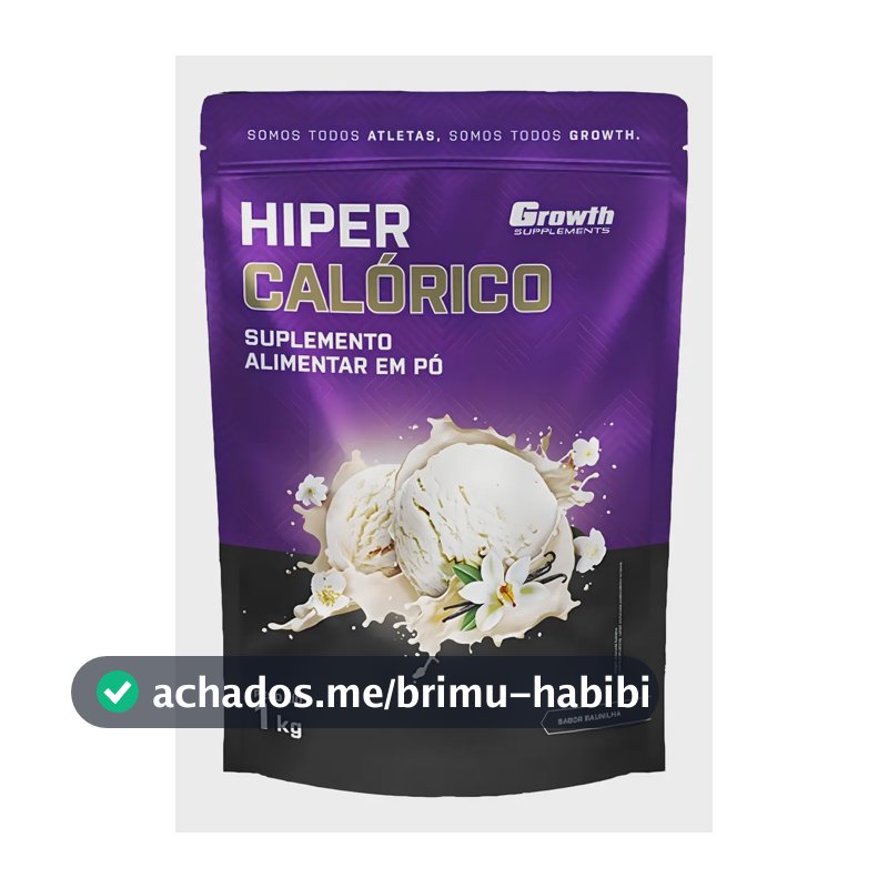 Hipercalórico 1kg Growth Supplements - Sabor Baunilha