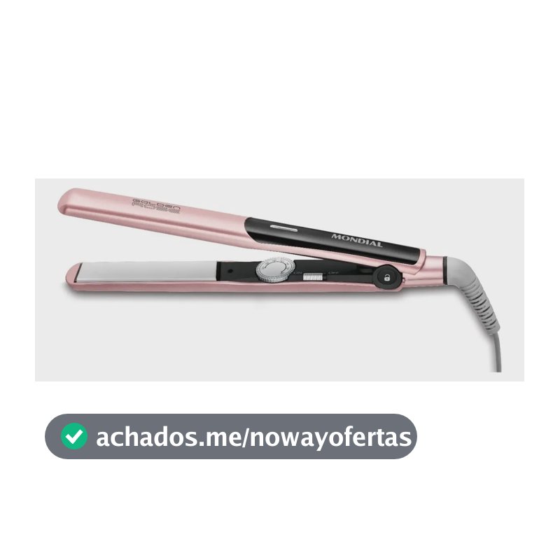 Prancha Alisadora Mondial Golden Rose/Preto Bivolt P-20