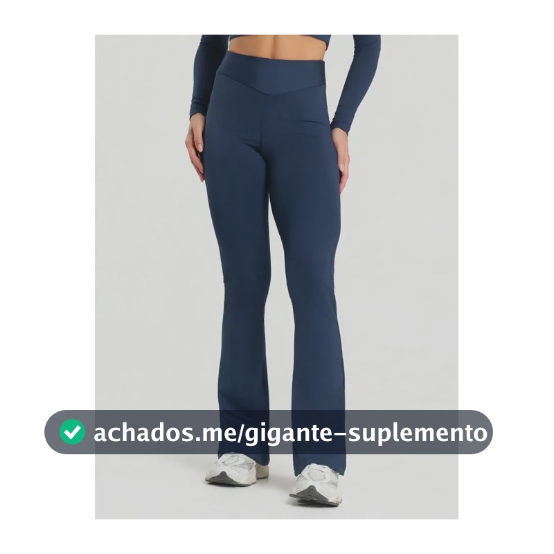 Calça Legging Fitness Feminino Flare Cintura Alta Balance Azul-marinho Balance M