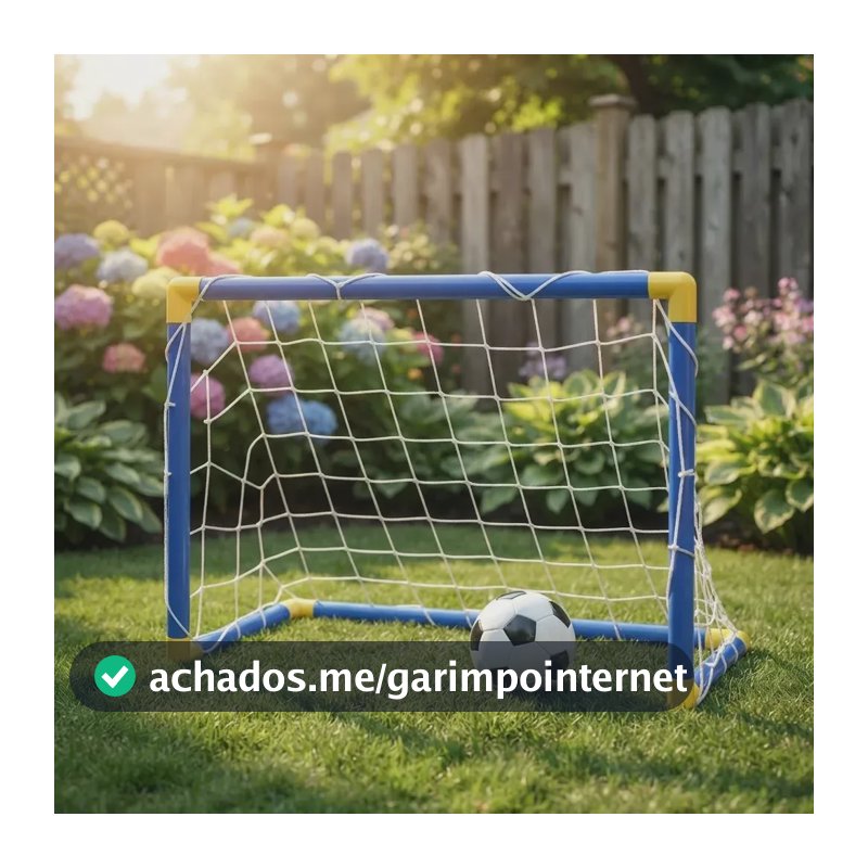 Trave Futebol Gol Kit Mini Golzinho Infantil Brinquedo Bola Azul