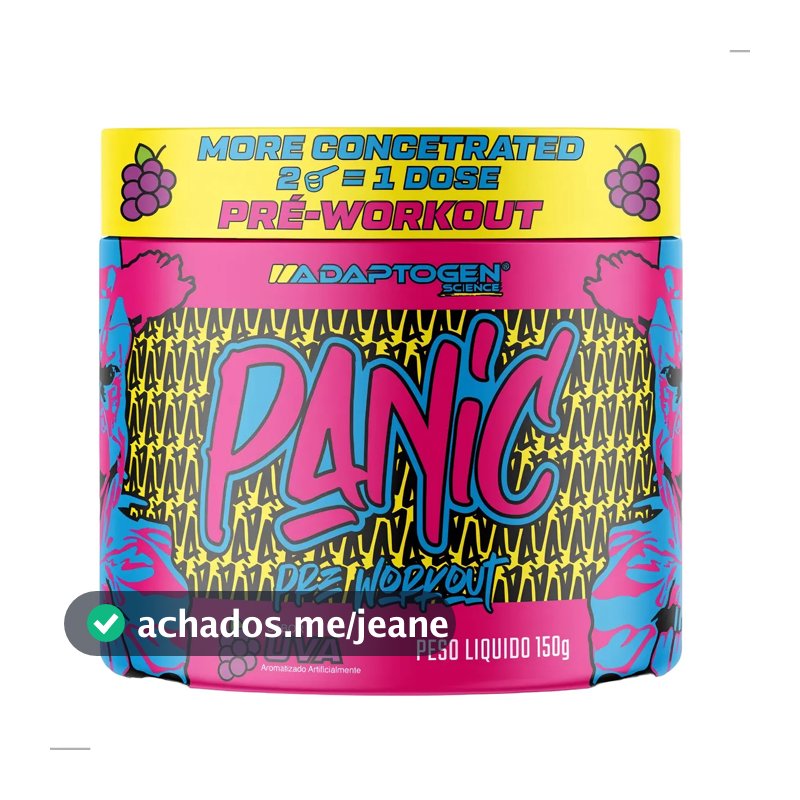Suplemento em pó Adaptogen Science Pré Treino Beta-alanina Panic sabor Uva x 150g