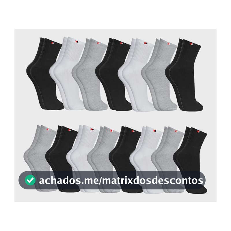 Kit 15 Pares Meias Sport Algodão Cano Médio Sandrini Confort Sortidos 39-43