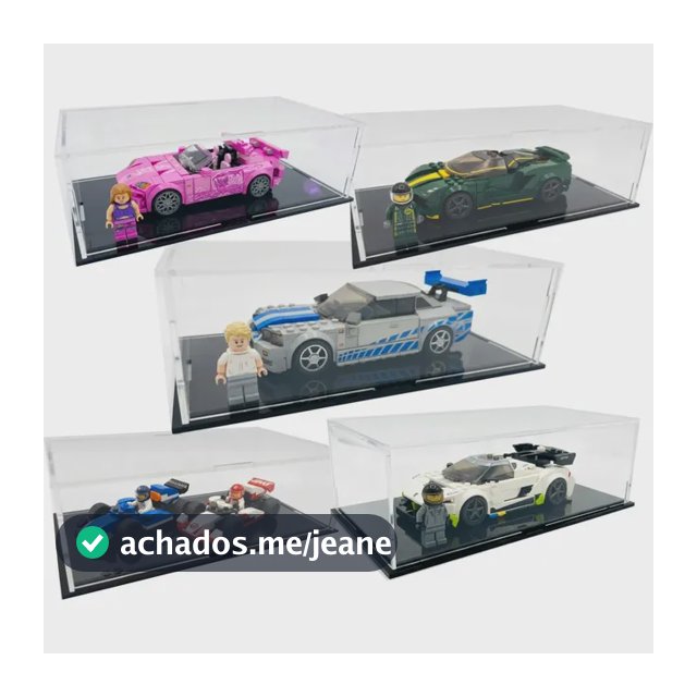 Kit 5x Expositores Speed Champions Para Lego Acrilico Cristal