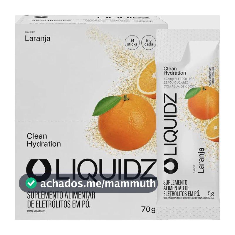 Liquidz® Eletrólitos Zero Açúcar - Sabor Laranja - 14 Sachês
