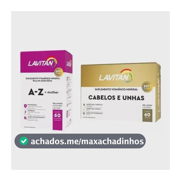 Vitamina Lavitan A-Z Mulher em comprimidos Sem sabor 2 kits de 60 un