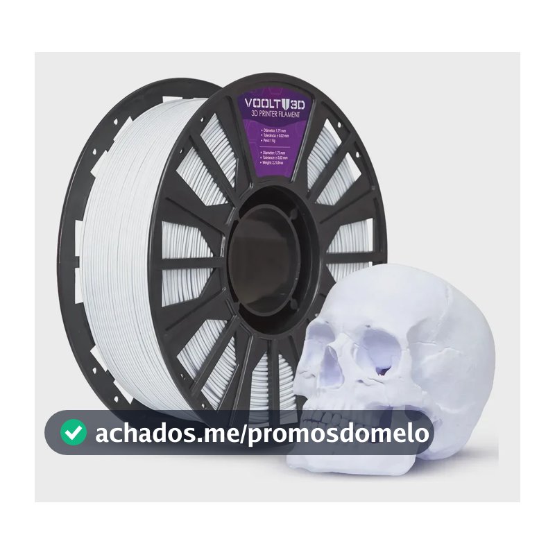 Filamento Pla Branco Velvet Aveludado 1kg Impressoras 3D Peças Decorativas Fabricação Nacional