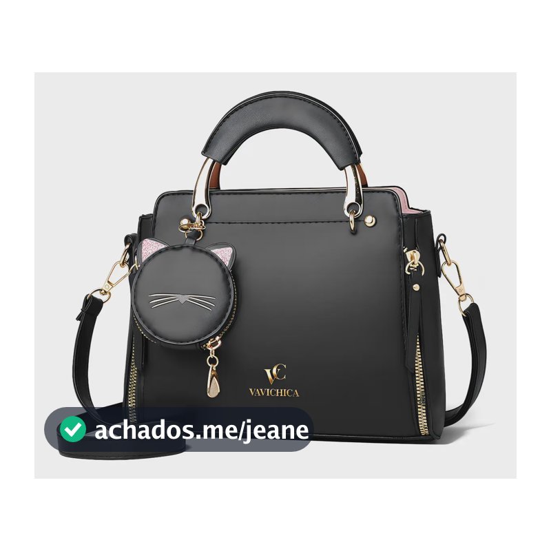 Bolsas Femininas Vavichica Bolsa Transversal Feminina Cor Preto Vavichica
