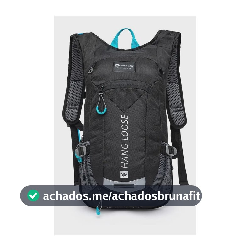 Mochila Hidratação Preta Hang Loose Bolsa D'água 2l Trilha