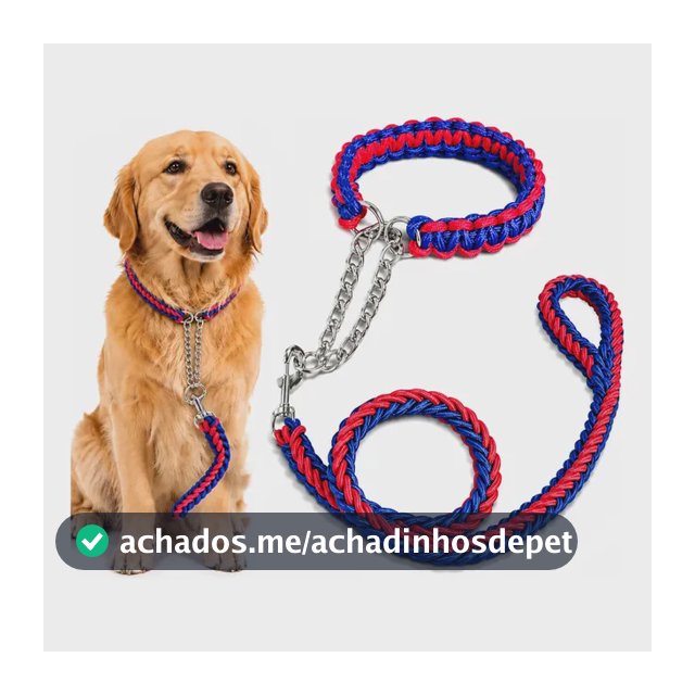 Guia Unificada Enforcador Adestramento Trançado Para Cães