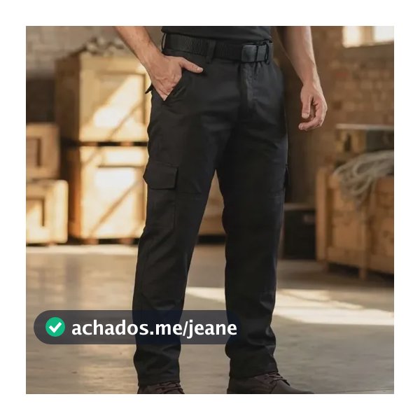 Calça Tática 6 Bolsos Cargo Poly Ripstop Reforçada Trekking