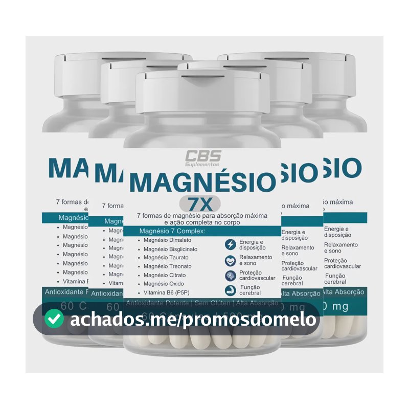 Leve 5 Pague 3 Magnésio 7x Suplemento Sono Profundo 60 Caps Sem Sabor | Envio Em 24h