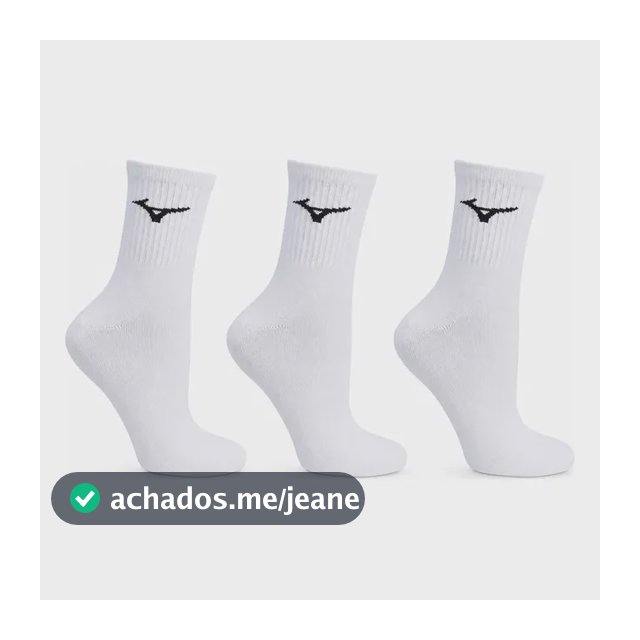 Kit 3 Pares Meia Esportiva Mizuno Cano Médio Original