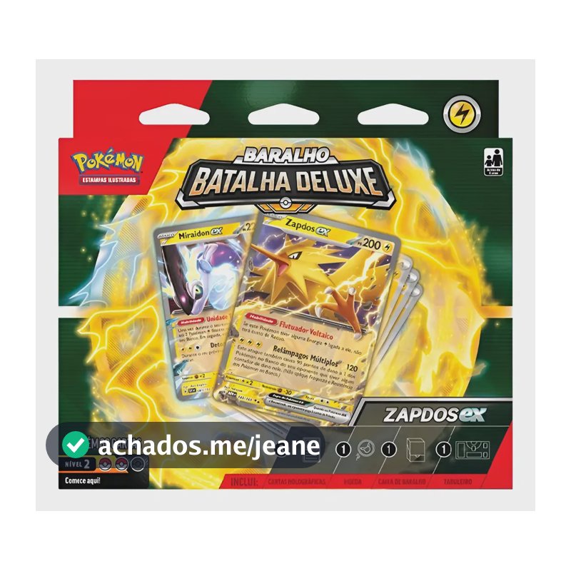 Pokemon Baralho Batalha Deluxe Zapdos Ex Ps 200 60 Cartas Co Zapdos Ex Português