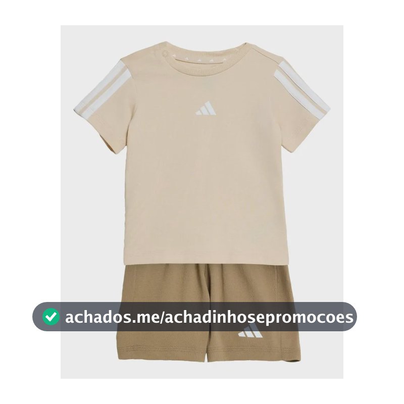 Conjunto De Camiseta Essentials Infantil adidas Creme 2-3 Anos