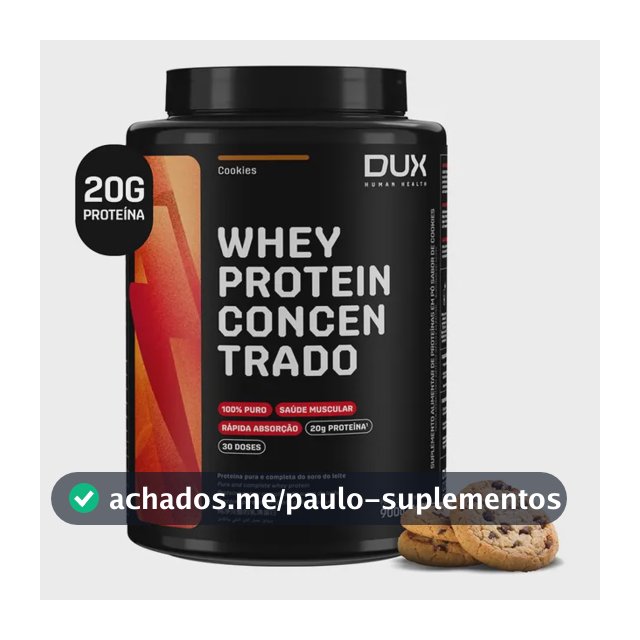 Proteína Dux Nutrition Whey Protein concentrado em pó sabor Biscoitos x 900g