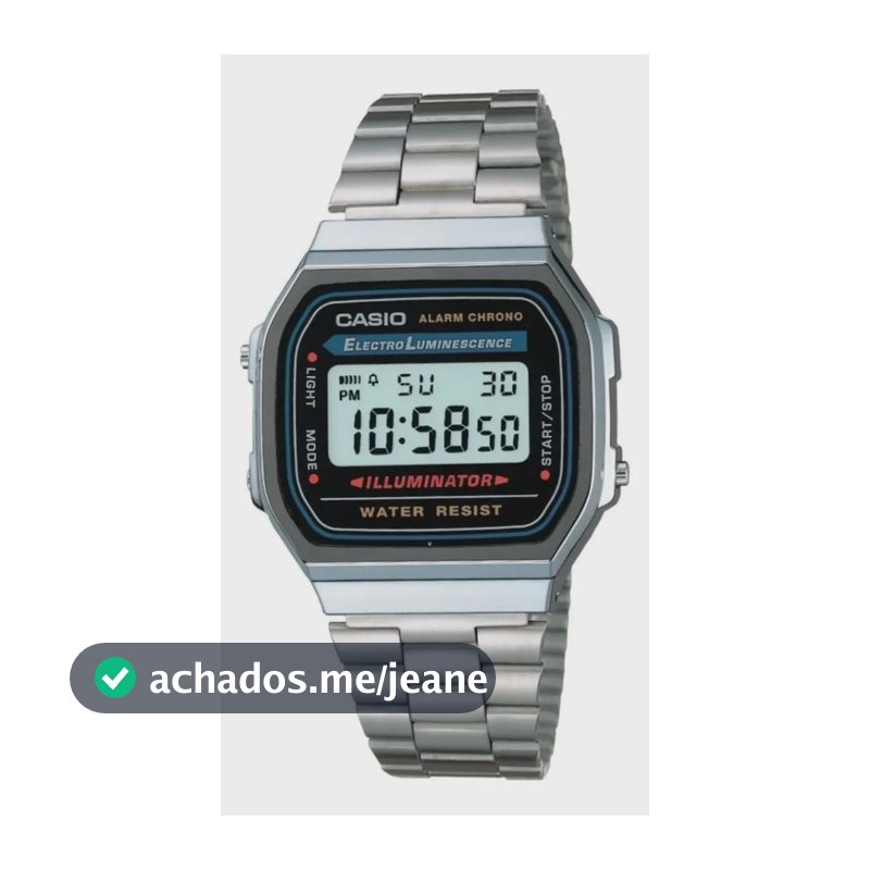 Relogio Casio unissex A168wa-1 Aço Retrô Vintage Luz neon alarm cronometro data