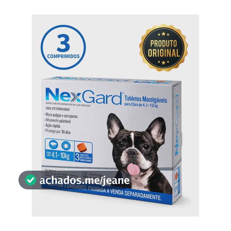 Nexgard Cães 4 A 10kg 3 Comprimidos Antipulgas Carrapatos