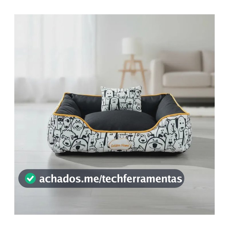 Caminha Pet 2 Peças Cachorro Gato Caminha Estampada Luxo Cor Preto Desenho Urban Pet