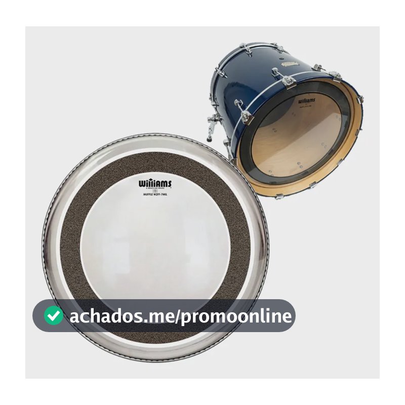 Pele De Bumbo Williams 22'' Clear C Muffle Duplo Filme W2ff5 22