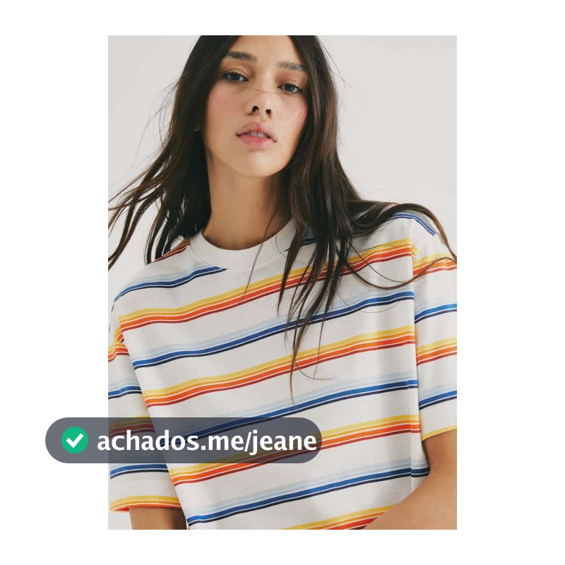 Camiseta Feminina Box Listrada Hering Adulto Azul Xp