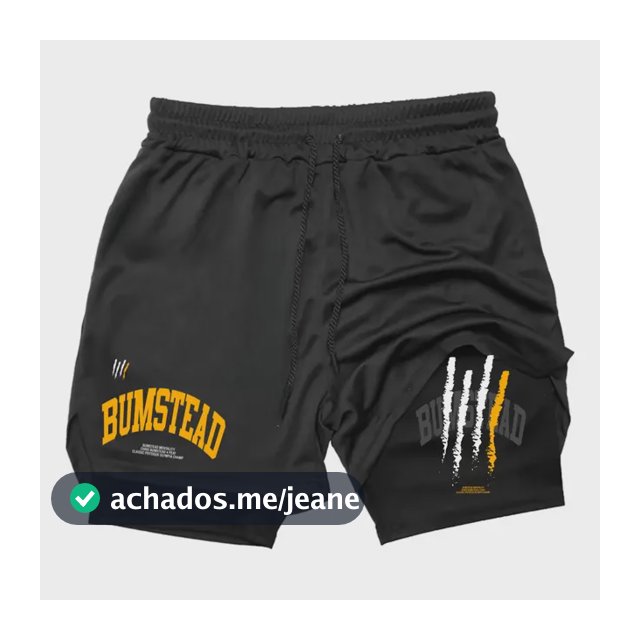 Bermuda Short Duplo Masculina Compreensão 2 Em 1 Musculação