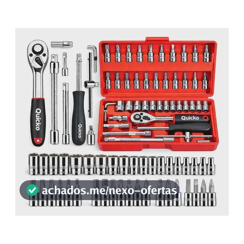 Kit Ferramentas 46 Peças Com Soquetes e Chaves Para Carro e Casa