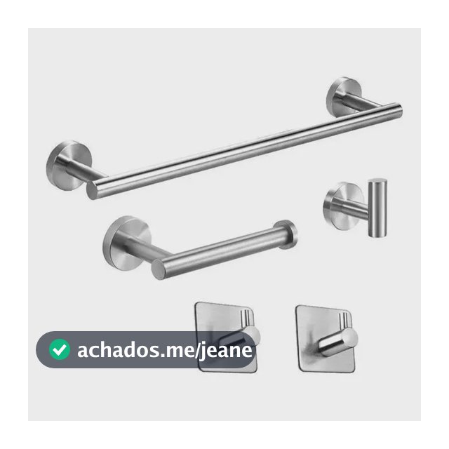 Kit Acessorios Banheiro Completo 5 Peças Prata Aço Inox 304 Alta Resistência Winda
