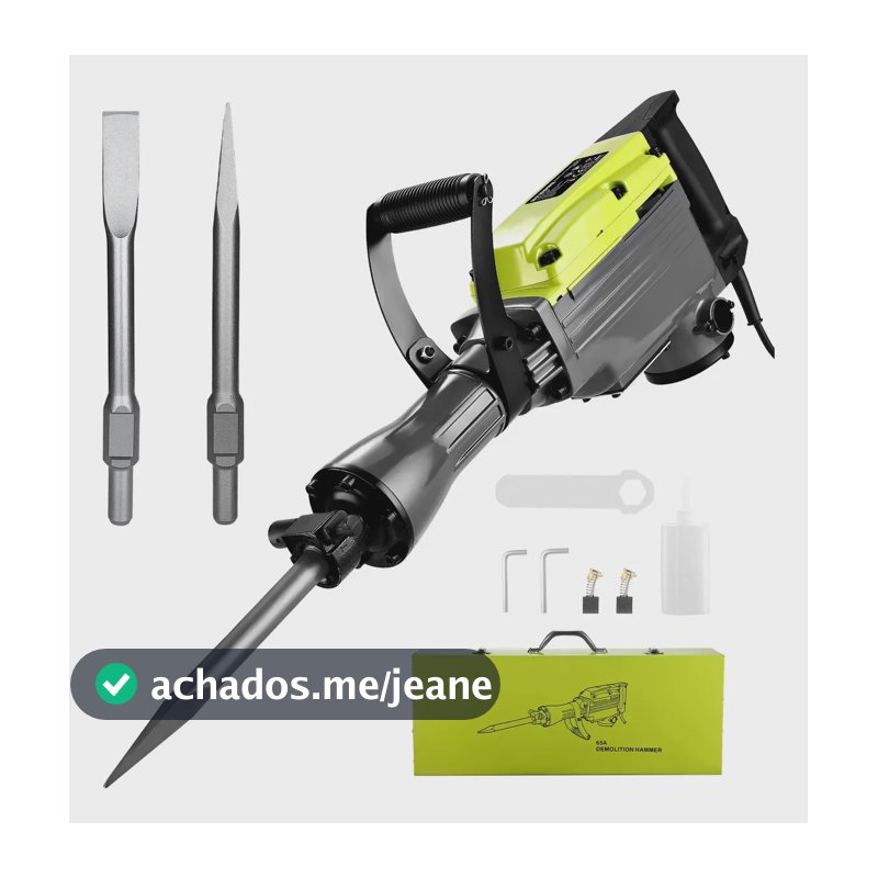 Martelete Rompedor Demolidor 1800w Profissional Força De Impacto Real 40j Motor De Cobre Puro 1400bpm Com Tanque De Óleo Desoon