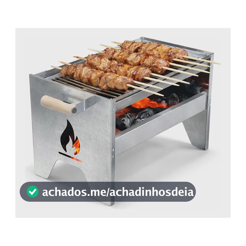 Churrasqueira Portátil De Aço Galvanizado Leve Compacta Galvanizado