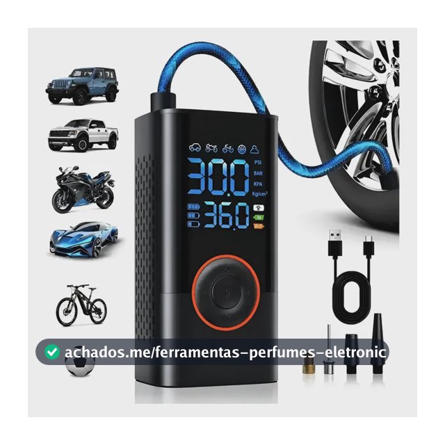 Mini Compressor Ar Calibrador Encher Pneu Portátil Digital