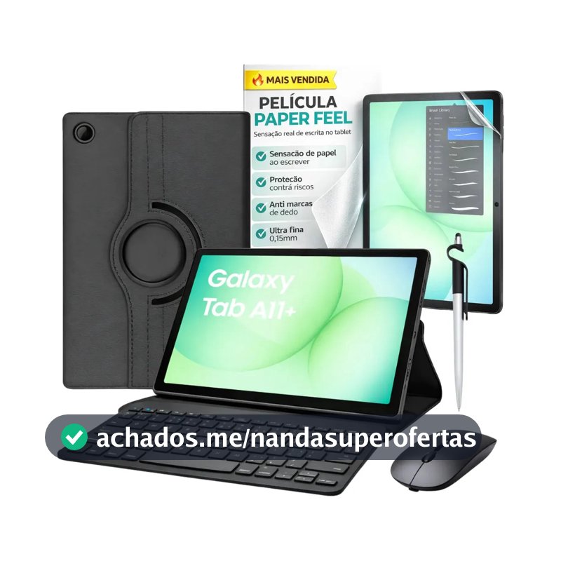 Capa Case Teclado Para Samsung Galaxy A11+ A11plus X230 X236 Preto