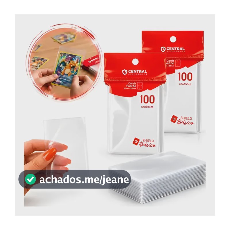 Kit 200 Sleeves Protetor De Cards Cartas Pokémon Magic 65x90 Pokemon Magic Portugues Português