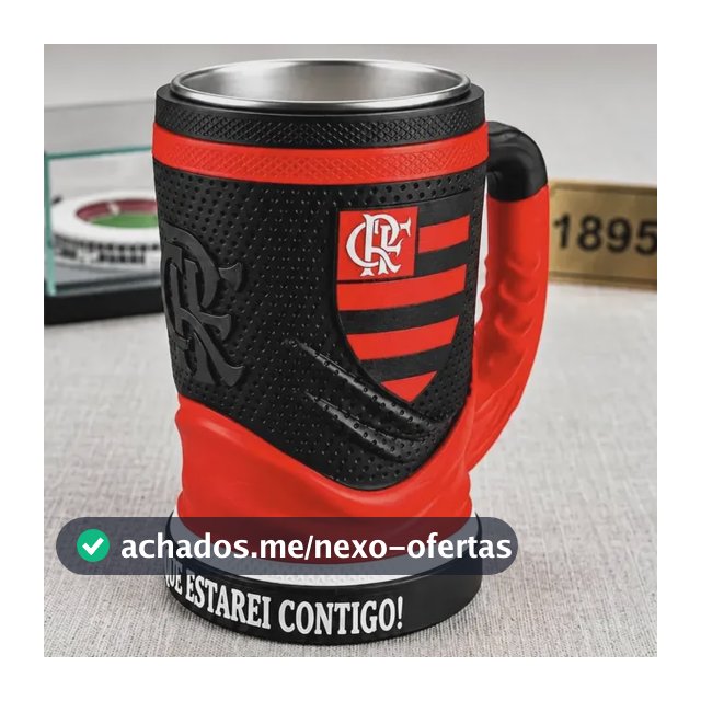 Caneca Flamengo 500ml Com Interior Em Aço Inox Preto Flamengo