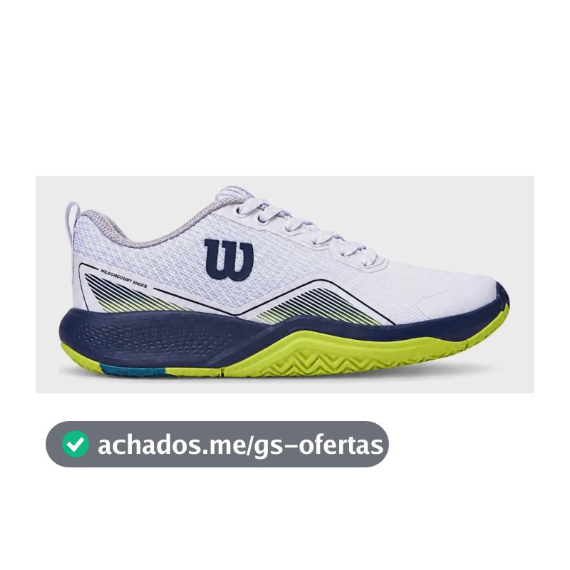 Tênis Wilson Court Masculino All Court Para Jogar Tennis Branco Marinho E Verde Citrico Lisa 45 Br