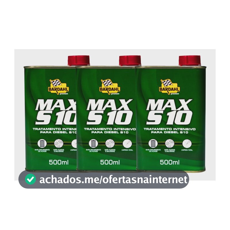 Aditivo Combustível Diesel Bardahl Max S10 500ml Kit 3 Un.