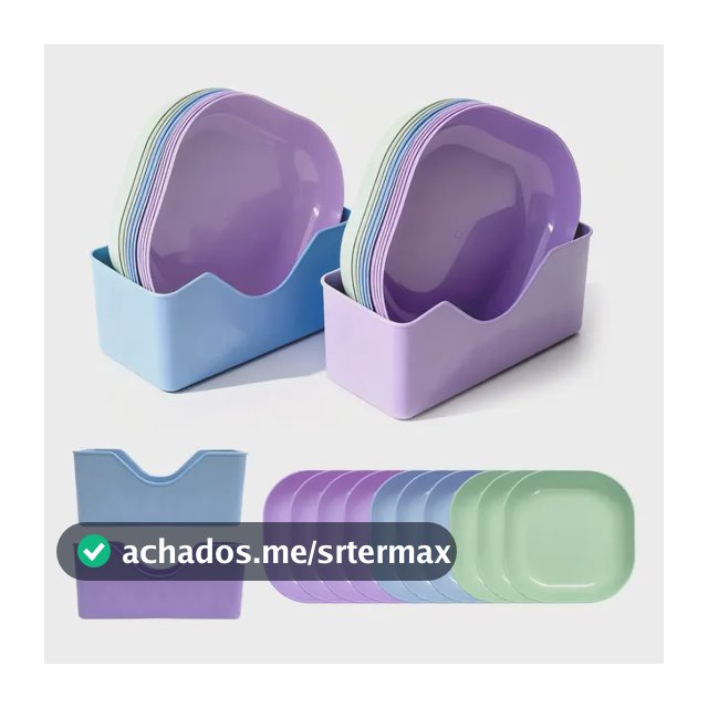 Kit 20 Pratos Coloridos Para Servir + 2 Base Organizador 2 Un
