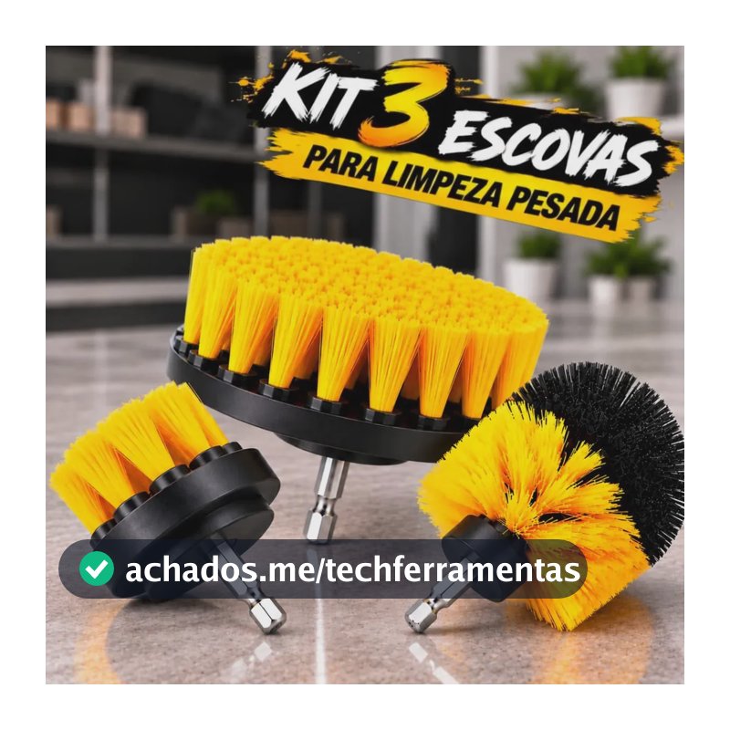 Escovas Limpeza Pesada Encaixa Parafusadeira Furadeira Geral Amarelo