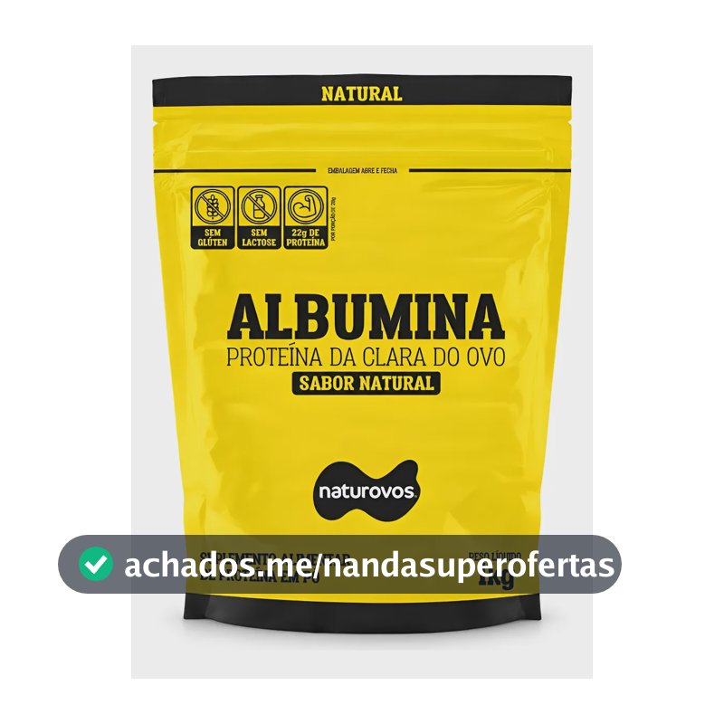 Albumina Refil 1kg Naturovos Sabor Natural Natural