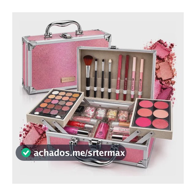 Maleta De Maquiagem Completa Love Rain Kit Profissional Rosa Perolado
