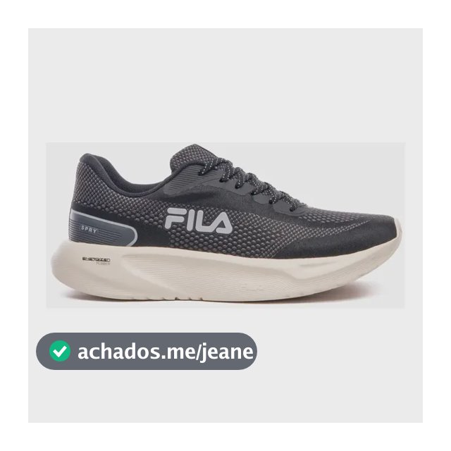 Tênis Masculino Spry Fila Preto/grafite/cinza Liso 43 Br