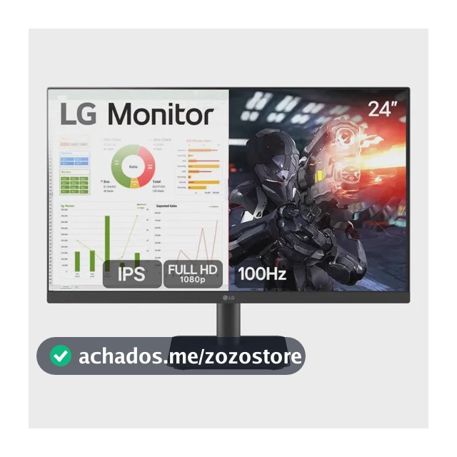 Monitor PC Gamer LG 24”- IPS, Full HD, 100Hz, HDMI, Preto - 24MS500-B