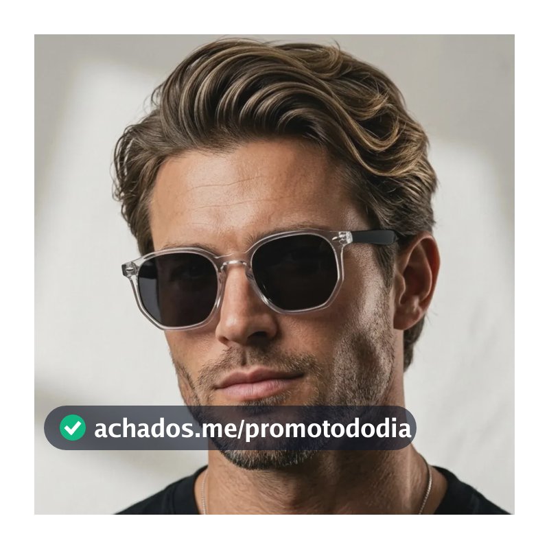 Oculos De Sol Hexagonal Flexivel Feminino Premium Cristal E Preto
