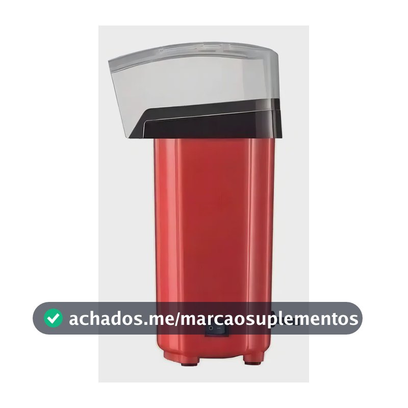 Pipoqueira Elétrica Vermelha Sem Óleo 1200W Compacta
