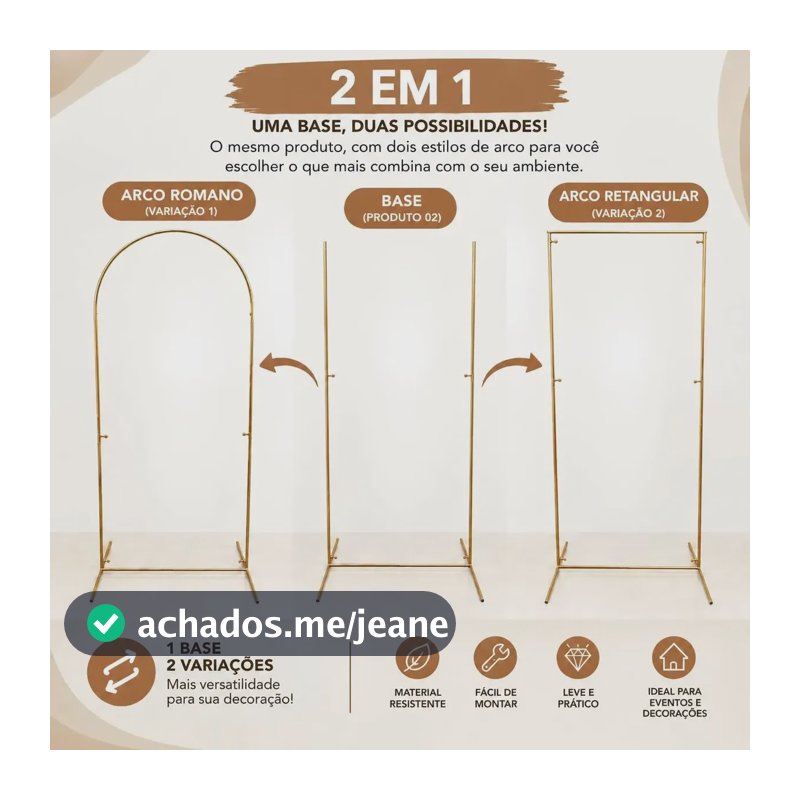 Novidade !!! Arco 2 Em 1 - Arco Painel Romano / Retangular E
