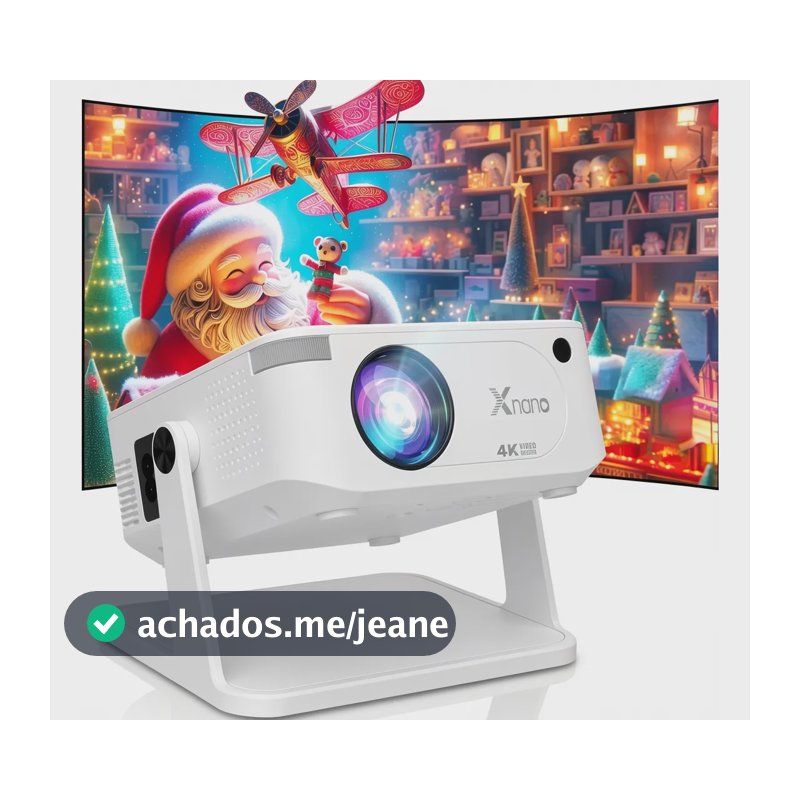 Projetor 4k Uhd Android Mini Profissional Wifi Bt 14000lm Branco 127/220v