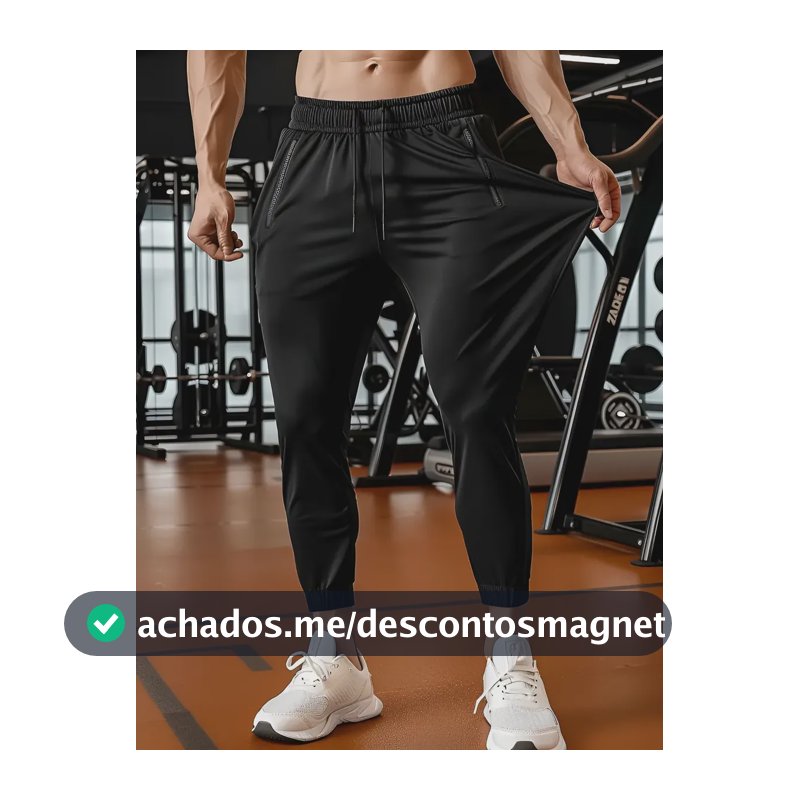 Calça Masculina Tactel Jogger Esportiva Academia Slim Treino Preto Tactel G 40/44