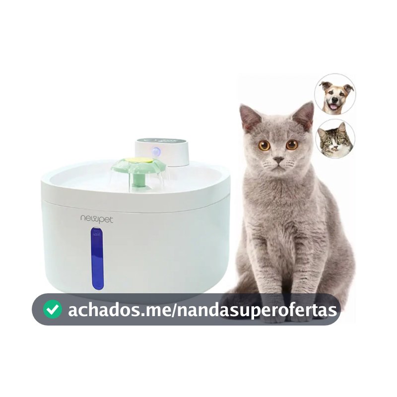 Bebedouro Automático New Pet para Gato e Cão 2.6L Sensor Sem Fio