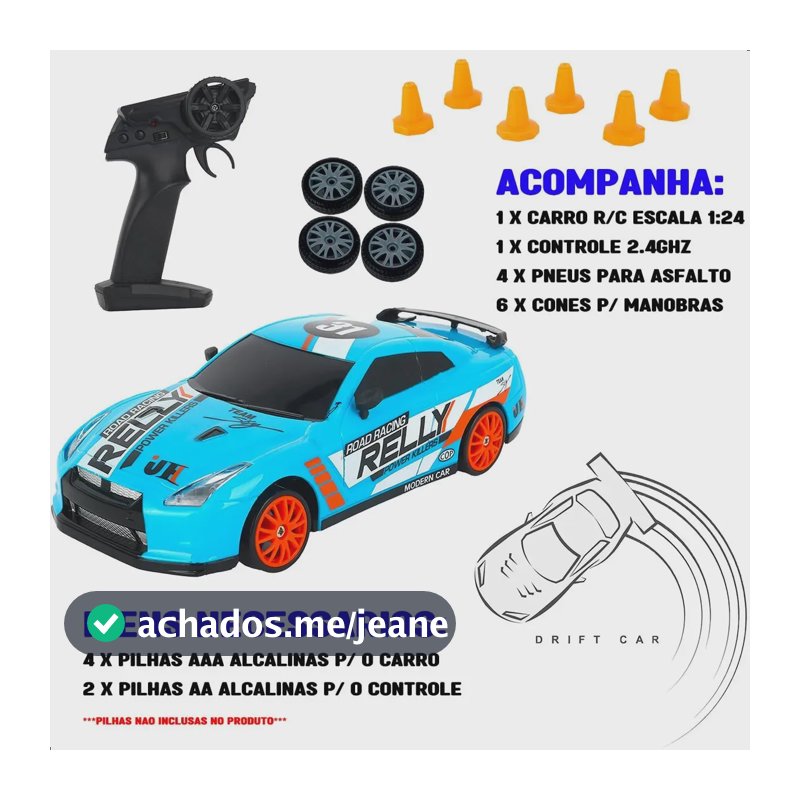 Carro De Corrida De Controle Remoto Driftx Azul - Br2416